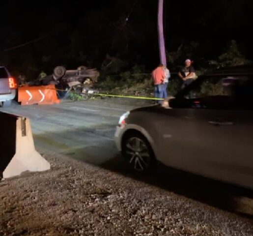 Driver partially ejected killed in single vehicle rollover outside Playa del Carmen