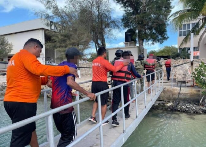 Marina meets overloaded boat carrying 14 off coast of Yucatan