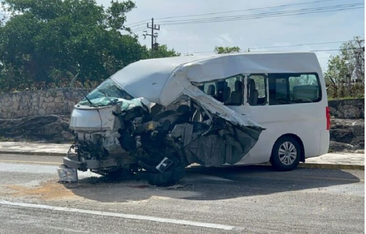 Driver of van crashes into truck watering highway trees