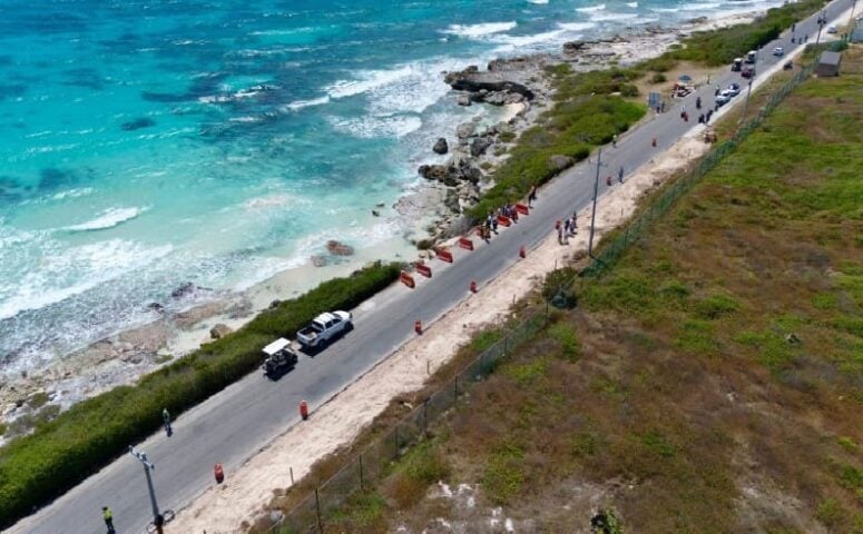 Government starts Isla Mujeres road repair damaged by hurricane