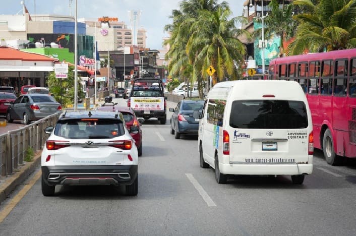 Cancun Transit circulate labeled carousels to force city drivers to slow down