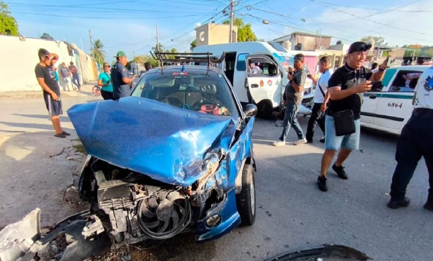Witnesses claim an argument as the cause of a three vehicle crash that left 10 injured