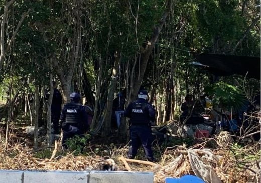 PDC officers arrive in riot gear in response to reports of a land takeover