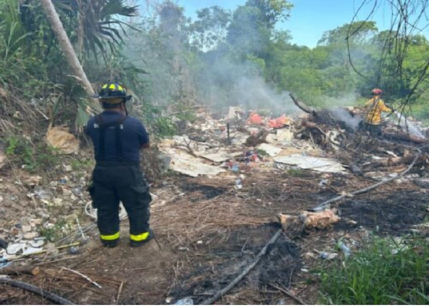 Residents report early morning blaze in concealed wooded area