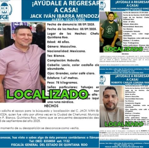Three others missing in Chetumal from Nayarit located