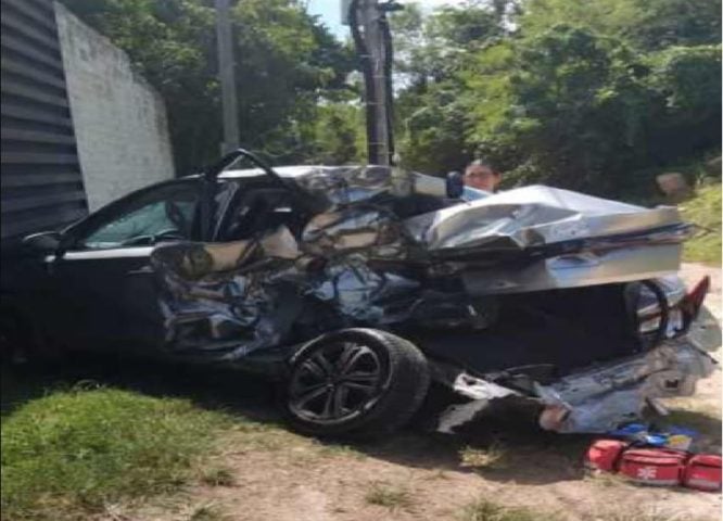 At least two seriously injured in semi broadside of compact car outside Bacalar