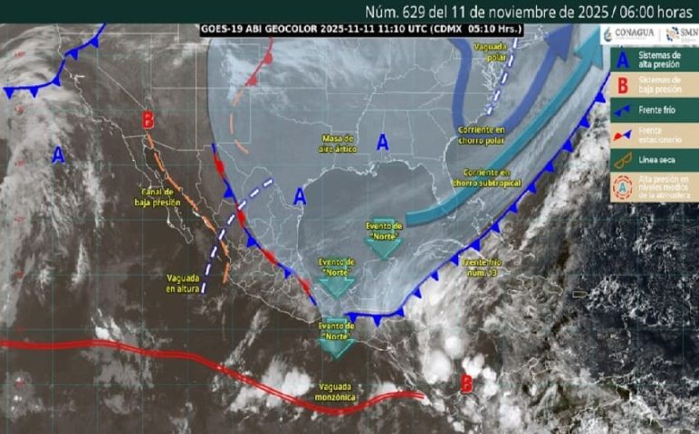 Temperatures drop to mid-teens across Yucatan Peninsula with arrival of U.S. arctic air