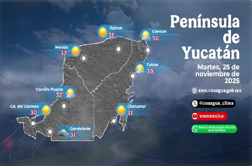 Week to finish with rain and cool temps as Canadian polar air pushes toward Yucatan Peninsula