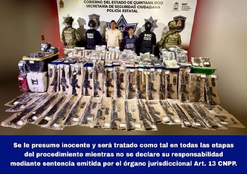 Police make historic weapons seizure used in criminal territory between Isla Mujeres and Puerto Morelos