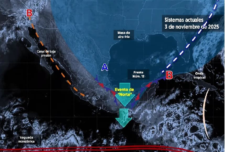 Arriving cold front will bring rain and thunderstorms to Yucatan Peninsula