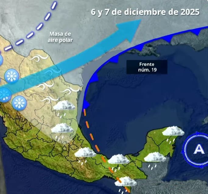 Approaching cold front will create a chilly start to week across Yucatan Peninsula