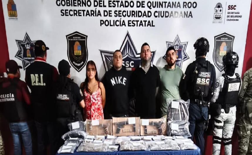Wanted for murder in Yucatan: Heavily armed group with over 100,000 in cash detained outside Cancun mall