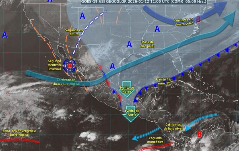 Approaching cold front causing rain as polar air nears peninsula