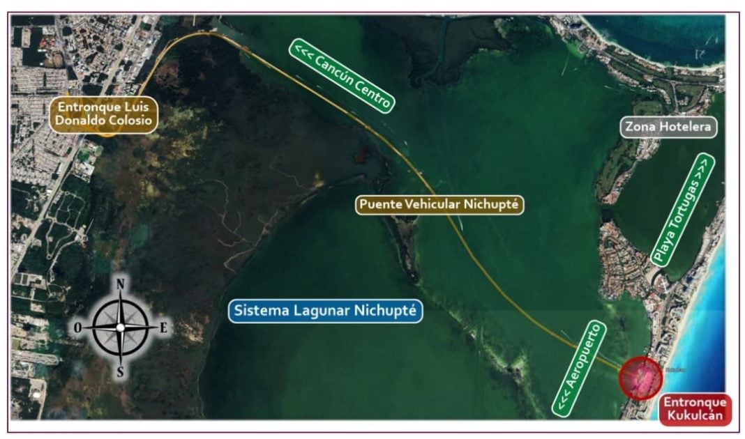 SICT plans 770 meter long overpass to relieve traffic at Nichupte bridge on Kukulkán Boulevard